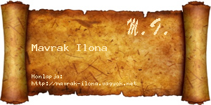 Mavrak Ilona névjegykártya